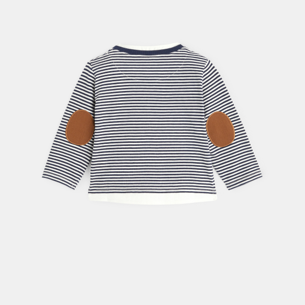 تيشيرت تونسي مخطط باللون الأزرق للأولاد الصغار